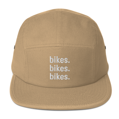 bikes.bikes.bikes. five panel hat