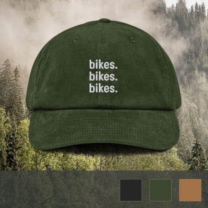 bikes.bikes.bikes. corduroy hat