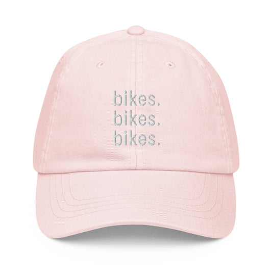 bikes.bikes.bikes. pastel pink hat